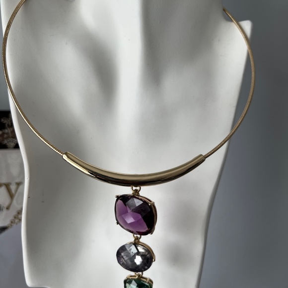 Vintage Anne Klein Gold tonę Choker  Necklace Graduated Pendant Lion Tag - Picture 4 of 14